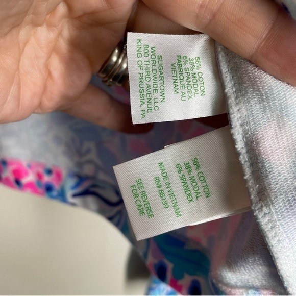 Lilly Pulitzer Skipper Cropped Popover In Zanzibar Blue Party Princess L - Picture 7 of 8